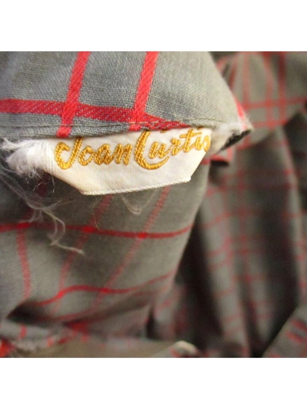 True Vintage Dress 8/10 1960's Hiphugger Scooter Gray/Red Plaid Joan Curtis M